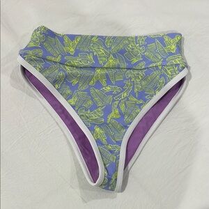 LainSnow Kiawah Bikini Bottom with Limelight Palms Print - NWT